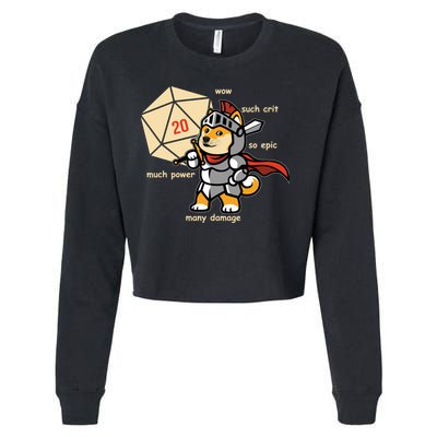 Funny DOGE Meme DnD Dungeons And Dragon Cropped Pullover Crew