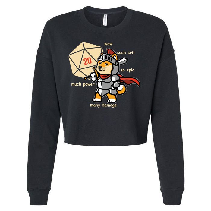 Funny DOGE Meme DnD Dungeons And Dragon Cropped Pullover Crew