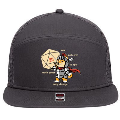 Funny DOGE Meme DnD Dungeons And Dragon 7 Panel Mesh Trucker Snapback Hat