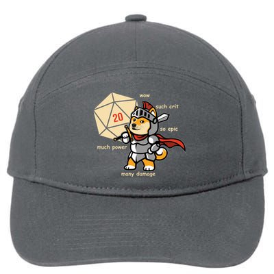 Funny DOGE Meme DnD Dungeons And Dragon 7-Panel Snapback Hat