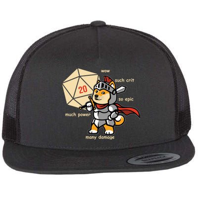 Funny DOGE Meme DnD Dungeons And Dragon Flat Bill Trucker Hat