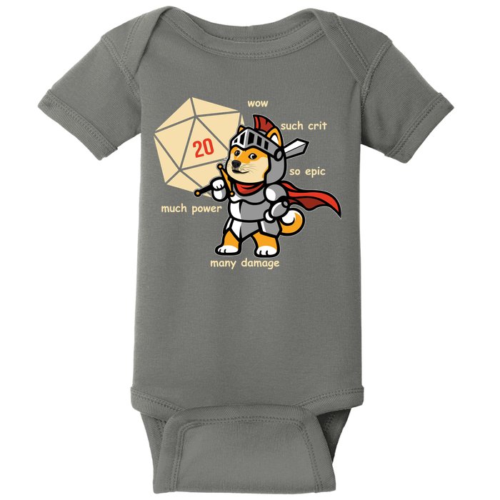 Funny DOGE Meme DnD Dungeons And Dragon Baby Bodysuit