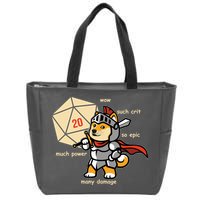 Funny DOGE Meme DnD Dungeons And Dragon Zip Tote Bag