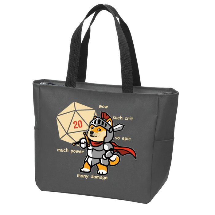 Funny DOGE Meme DnD Dungeons And Dragon Zip Tote Bag