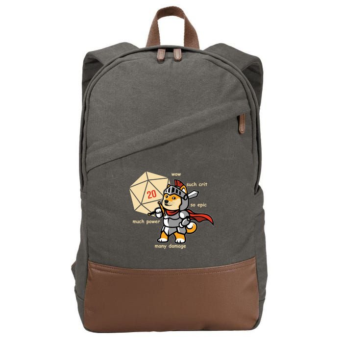 Funny DOGE Meme DnD Dungeons And Dragon Cotton Canvas Backpack