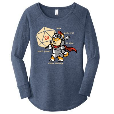 Funny DOGE Meme DnD Dungeons And Dragon Women's Perfect Tri Tunic Long Sleeve Shirt