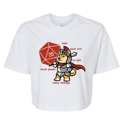 Funny DOGE Meme DnD Dungeons And Dragon Bella+Canvas Jersey Crop Tee