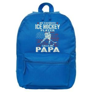 Fathers Day My Favorite Ice Hockey Player Calls Me Papa Flag Gift 16 in Basic Backpack