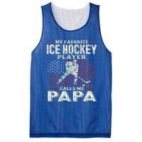 Fathers Day My Favorite Ice Hockey Player Calls Me Papa Flag Gift Mesh Reversible Basketball Jersey Tank