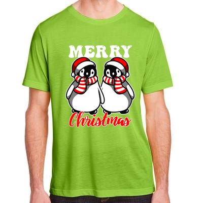 Festive Delight Merry Christmas Penguins Gift Adult ChromaSoft Performance T-Shirt