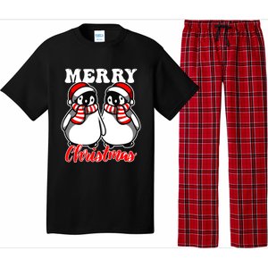 Festive Delight Merry Christmas Penguins Gift Pajama Set