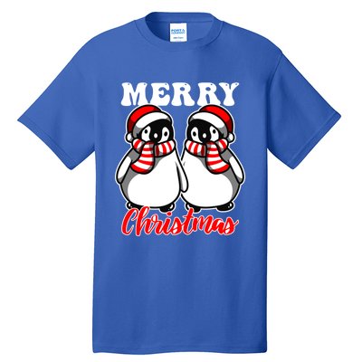 Festive Delight Merry Christmas Penguins Gift Tall T-Shirt