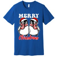 Festive Delight Merry Christmas Penguins Gift Premium T-Shirt