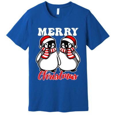 Festive Delight Merry Christmas Penguins Gift Premium T-Shirt