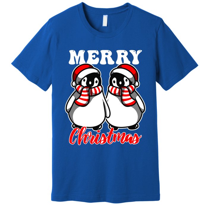 Festive Delight Merry Christmas Penguins Gift Premium T-Shirt