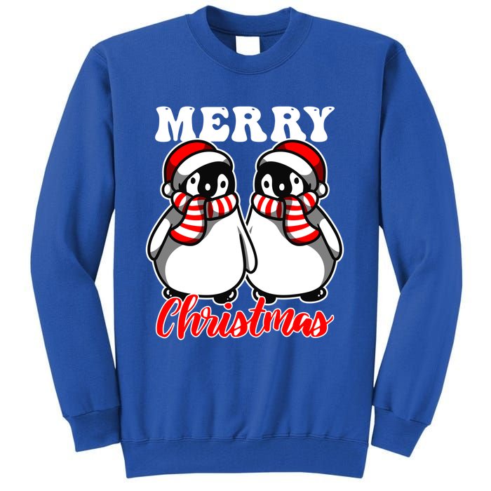 Festive Delight Merry Christmas Penguins Gift Tall Sweatshirt