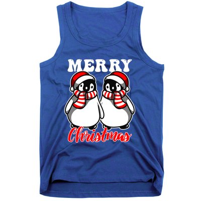 Festive Delight Merry Christmas Penguins Gift Tank Top