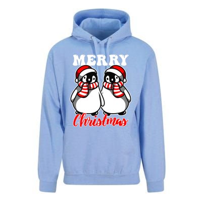 Festive Delight Merry Christmas Penguins Gift Unisex Surf Hoodie