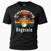Funny Dogecoin My Retirement Plan Cryptocurrency Bitcoin BTC Cooling Performance Crew T-Shirt