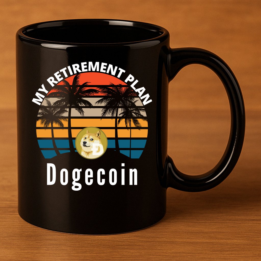Funny Dogecoin My Retirement Plan Cryptocurrency Bitcoin BTC 11oz C Handle Ceramic Mug
