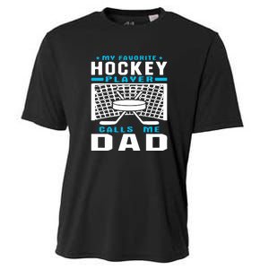 Father's Day My Favorite Hockey Player Call Me Dad Gift Cooling Performance Crew T-Shirt