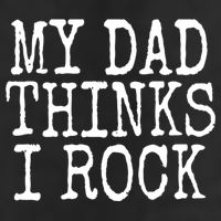 Funny Daughter My Dad Thinks I Rock Gift 7 Panel Mesh Trucker Snapback Hat
