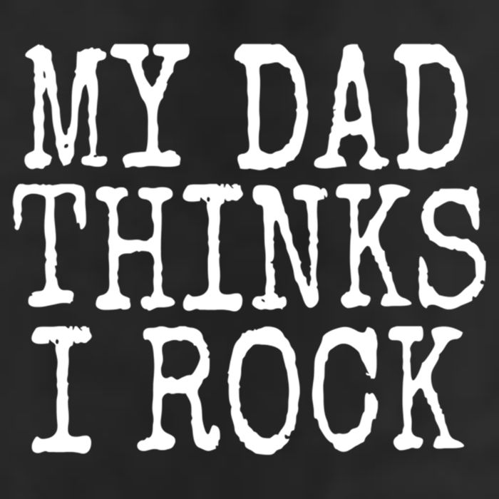 Funny Daughter My Dad Thinks I Rock Gift 7 Panel Mesh Trucker Snapback Hat
