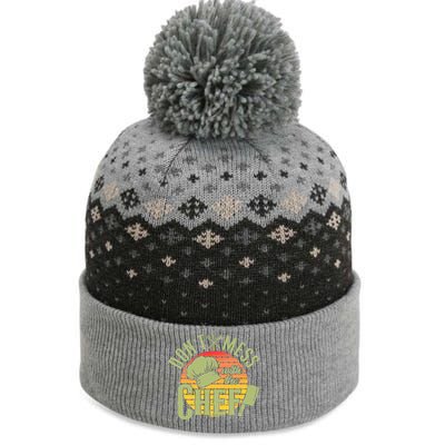 Funny Dont Mess With The Chef Retro Food Lover Cooking Gift The Baniff Cuffed Pom Beanie