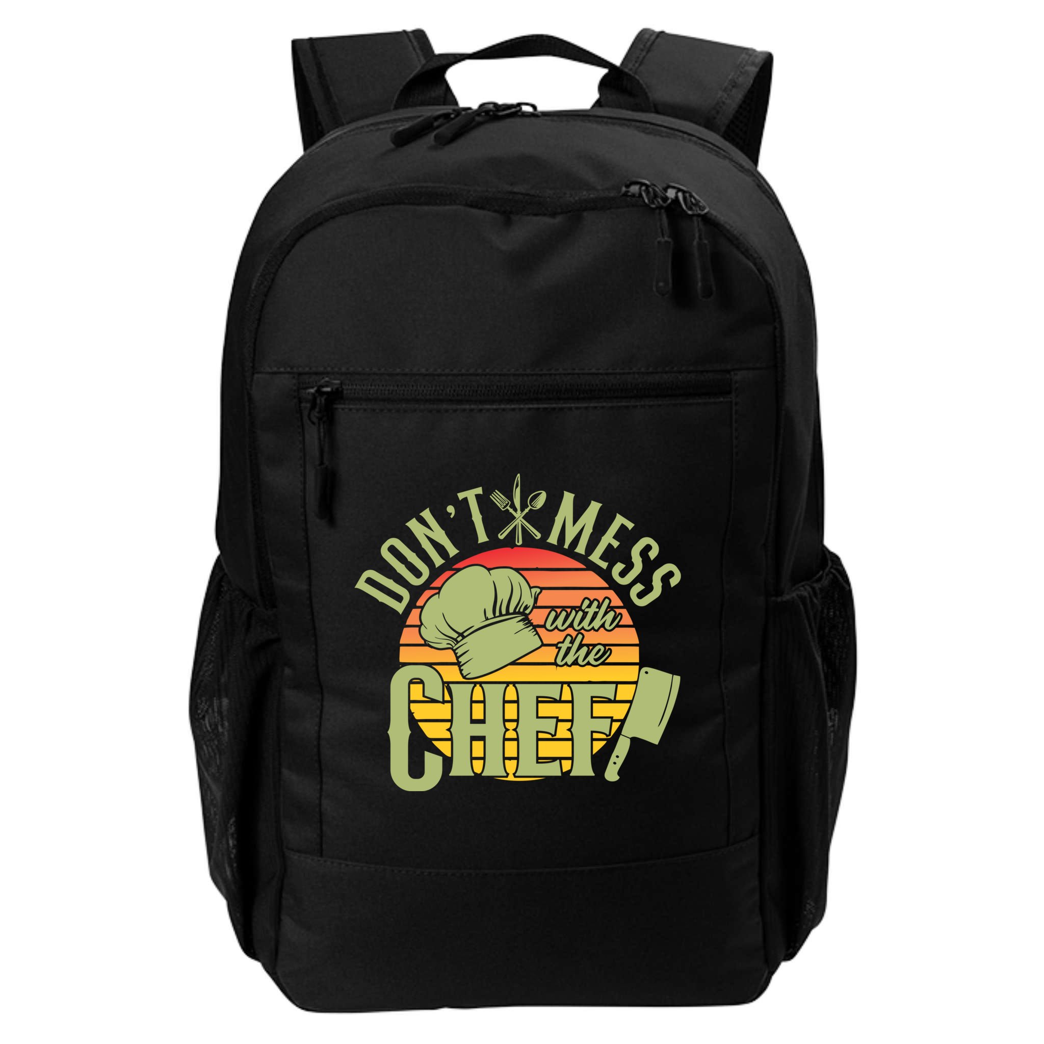 Funny Dont Mess With The Chef Retro Food Lover Cooking Gift Backpack