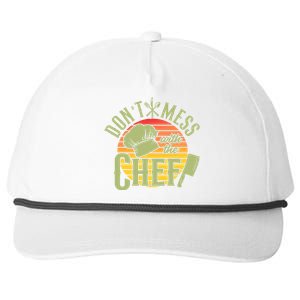 Funny Dont Mess With The Chef Retro Food Lover Cooking Gift Snapback Five-Panel Rope Hat