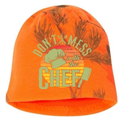 Funny Dont Mess With The Chef Retro Food Lover Cooking Gift Kati - Camo Knit Beanie