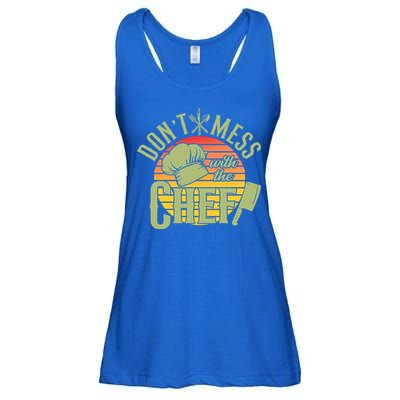 Funny Dont Mess With The Chef Retro Food Lover Cooking Gift Ladies Essential Flowy Tank