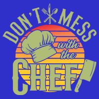 Funny Dont Mess With The Chef Retro Food Lover Cooking Gift 16 in Basic Backpack