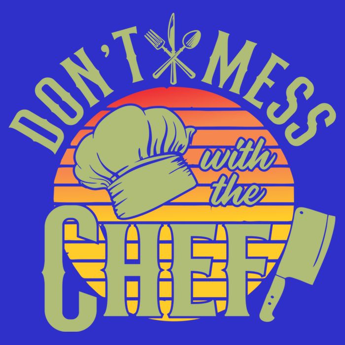 Funny Dont Mess With The Chef Retro Food Lover Cooking Gift 16 in Basic Backpack