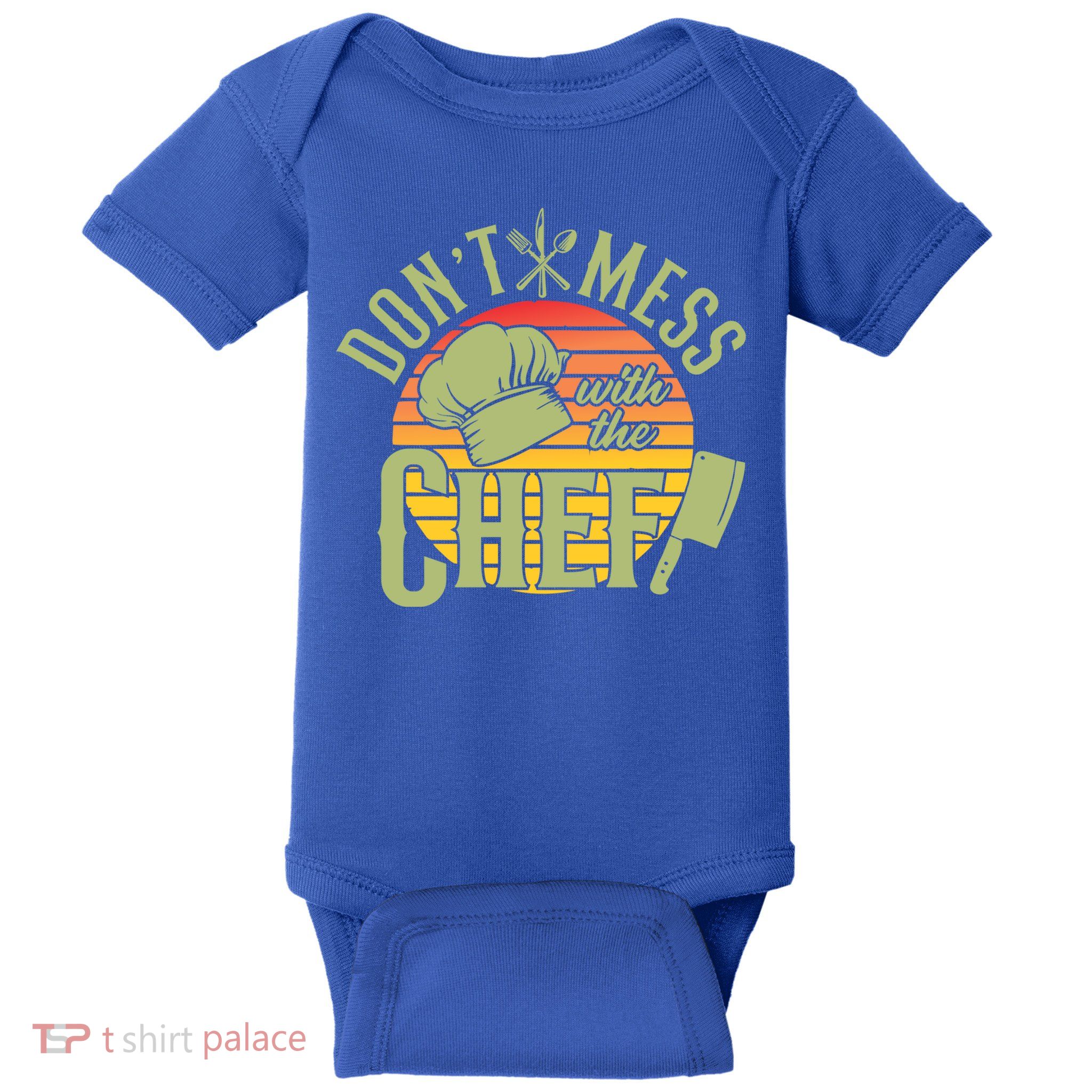 Funny Dont Mess With The Chef Retro Food Lover Cooking Gift Baby Bodysuit