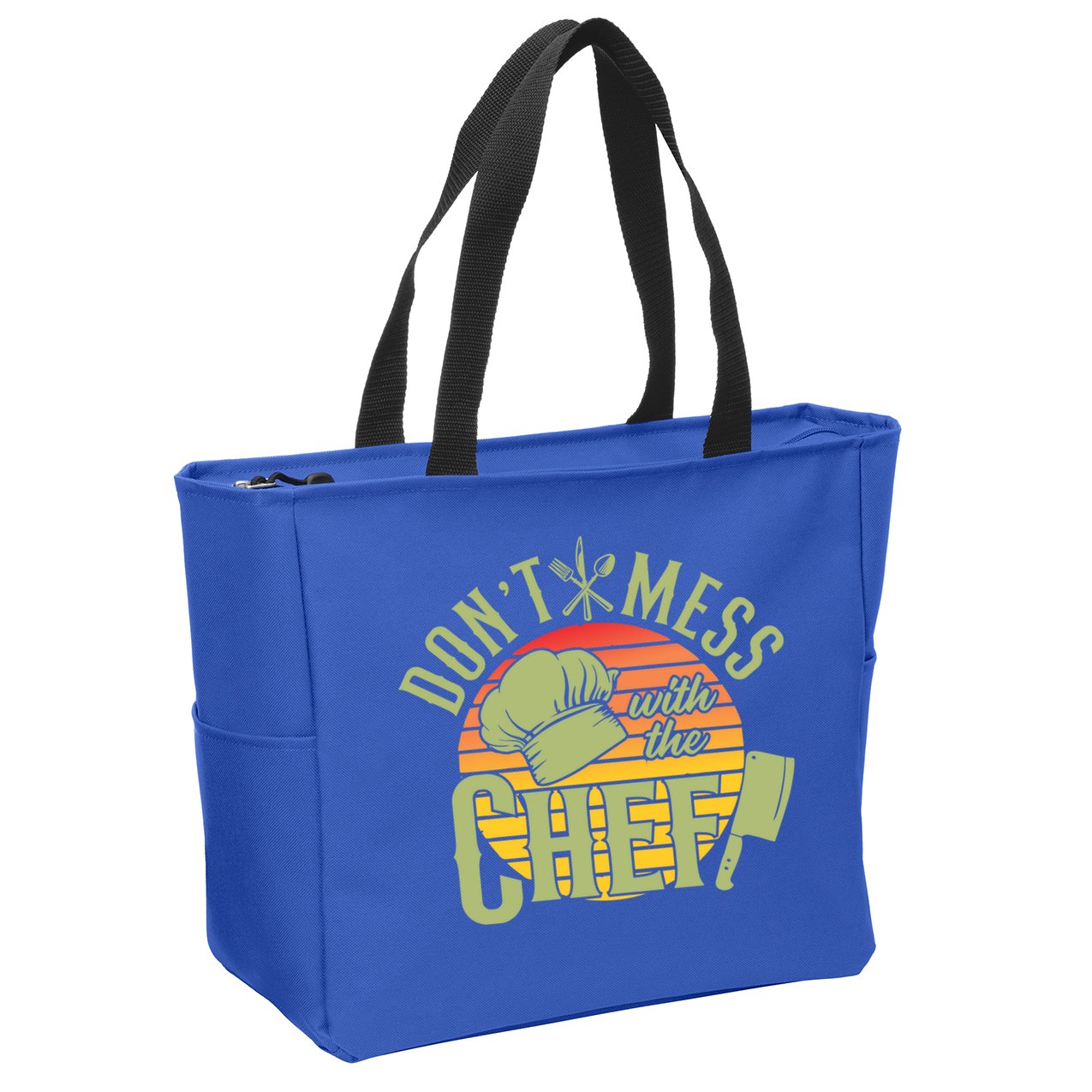 Funny Dont Mess With The Chef Retro Food Lover Cooking Gift Zip Tote Bag