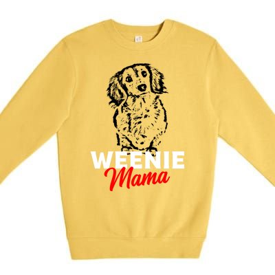 Funny Dachshund Mama Lover Weiner Dog Gift Premium Crewneck Sweatshirt