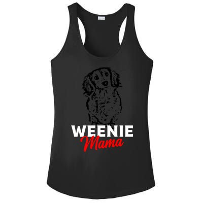 Funny Dachshund Mama Lover Weiner Dog Gift Ladies PosiCharge Competitor Racerback Tank