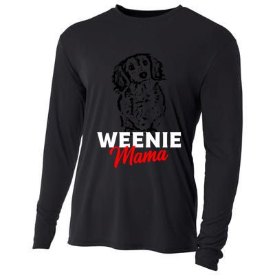 Funny Dachshund Mama Lover Weiner Dog Gift Cooling Performance Long Sleeve Crew