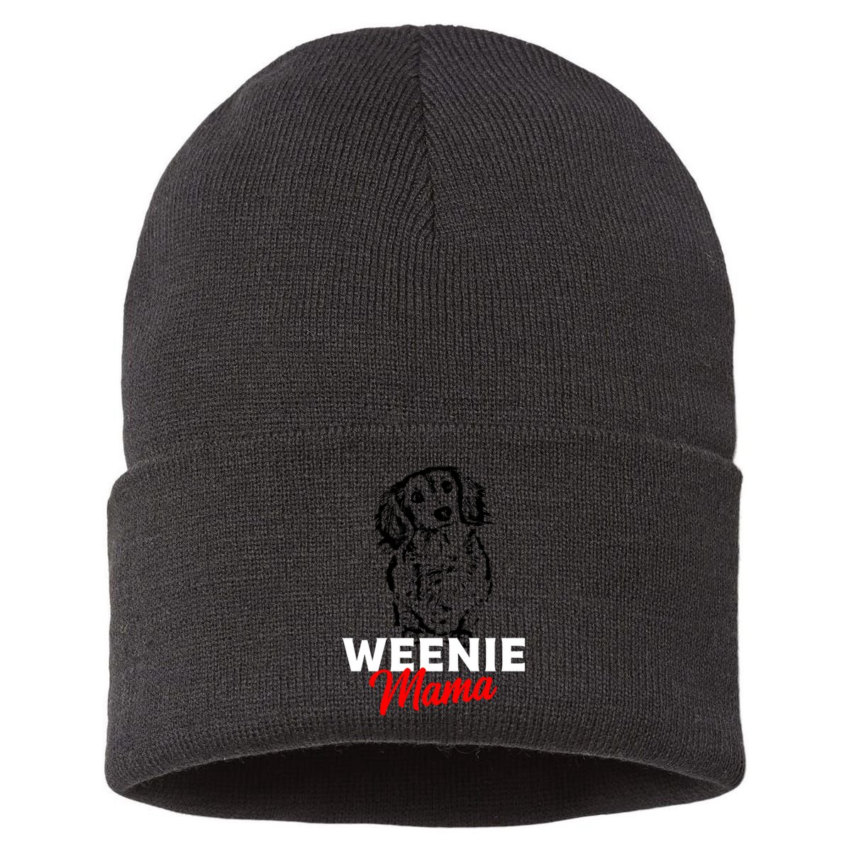 Funny Dachshund Mama Lover Weiner Dog Gift Sustainable Knit Beanie