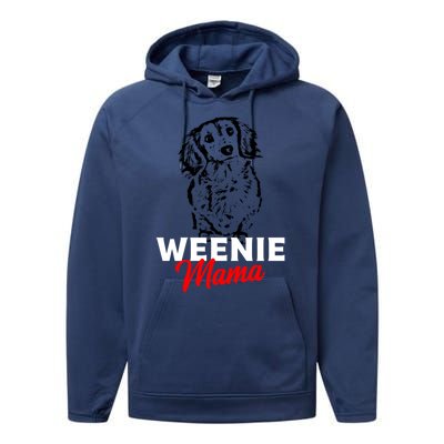 Funny Dachshund Mama Lover Weiner Dog Gift Performance Fleece Hoodie