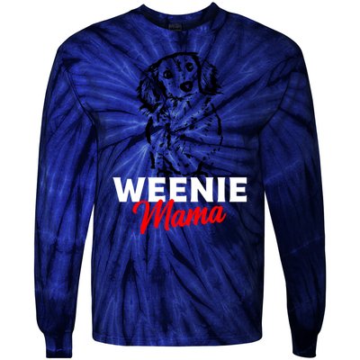 Funny Dachshund Mama Lover Weiner Dog Gift Tie-Dye Long Sleeve Shirt