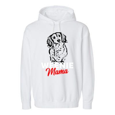 Funny Dachshund Mama Lover Weiner Dog Gift Garment-Dyed Fleece Hoodie