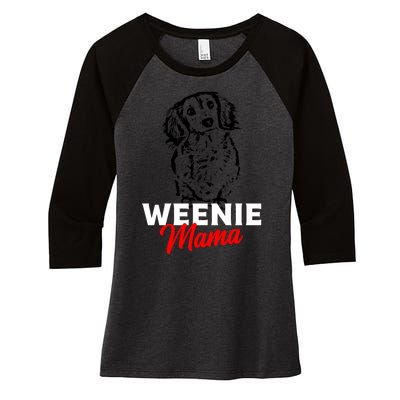 Funny Dachshund Mama Lover Weiner Dog Gift Women's Tri-Blend 3/4-Sleeve Raglan Shirt