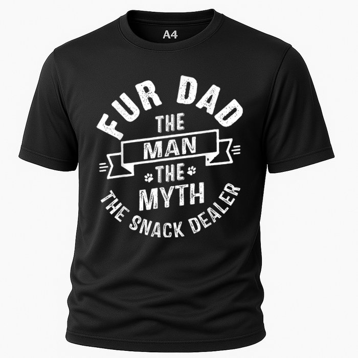 Fur Dad Man Myth Snack Dealer Funny Paw Cat Dog FatherS Day Cooling Performance Crew T-Shirt