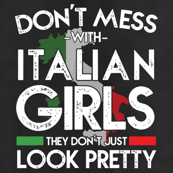 Funny Dont Mess With Italian Girls Italy Flag Pride Roots 7 Panel Mesh Trucker Snapback Hat