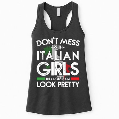 Funny Dont Mess With Italian Girls Italy Flag Pride Roots Womens Tank Top