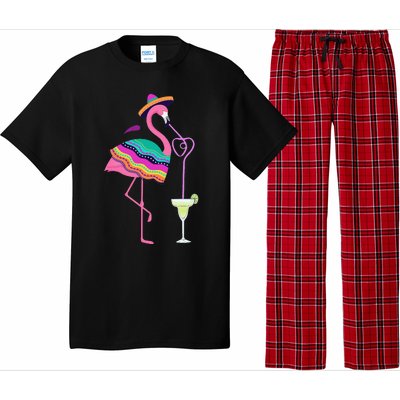 Flamingo Drinking Margarita Mexican Poncho Cinco De Mayo Pajama Set