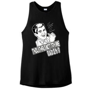 Funny Dad Meme Thou Shalt Not Try Me Fathers Day Funny Gift Ladies PosiCharge Tri-Blend Wicking Tank