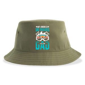 Father’S Day My Favorite Ski Buddies Call Me Dad Snow Skiing Cute Gift Sustainable Bucket Hat